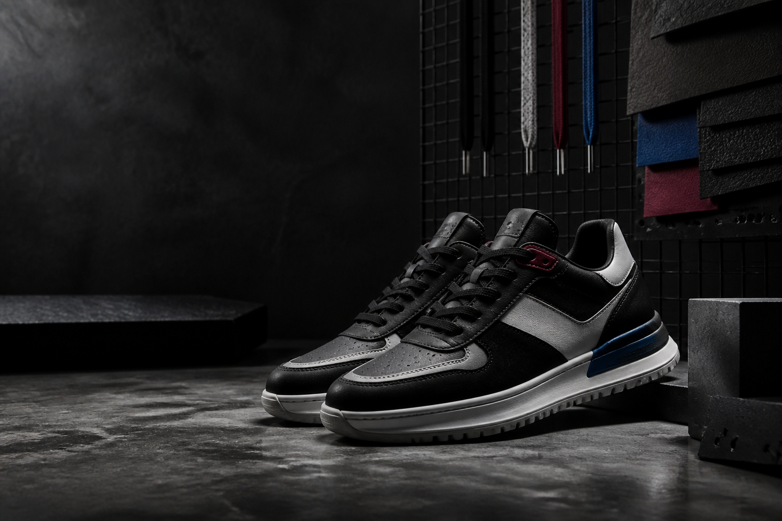 Tenis personalizables en estudio editorial streetwear